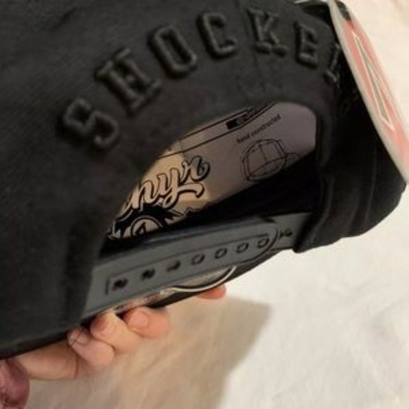 WSU State Shockers Blackout Snapback Hat Stitched Flat Brim New - Picture 6 of 9